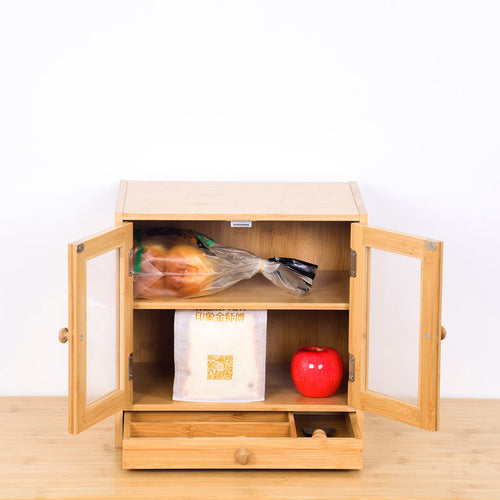 Bamboo two-tier box storage with drawers