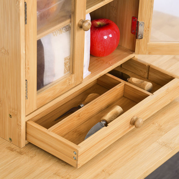 Bamboo two-tier box storage with drawers