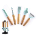 6-piece blue kitchen gadget organizer for home use