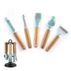 6-piece blue kitchen gadget organizer for home use
